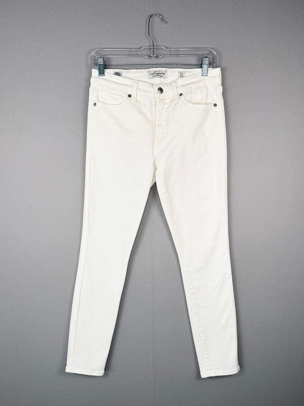 LUCKY BRAND Ava Skinny Ankle Jeans 26 White Stretch Denim Mid Rise